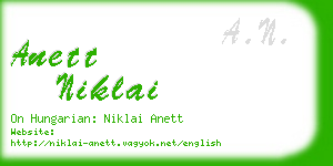 anett niklai business card